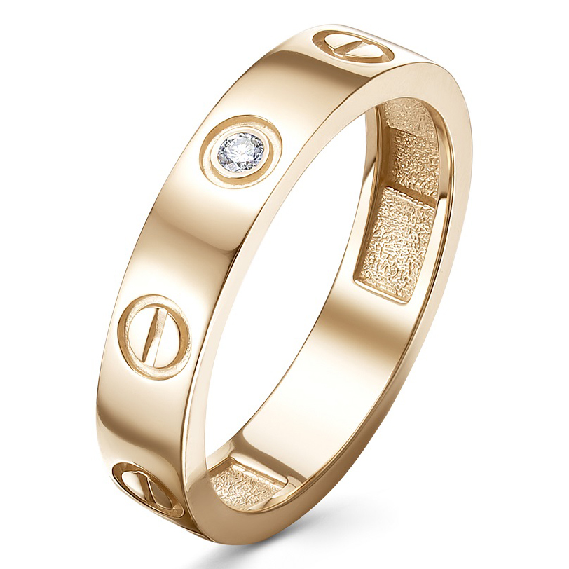 Кольцо, золото, бриллиант, 4007-110